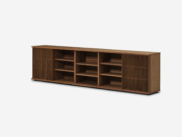 Extra Wide - Walnut - Slatted Doors