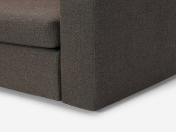 Onno Charcoal Warm Grey with Additional Headrest - Wide Seat - Left Hand Facing Backless Chaise - Wide Track Arm