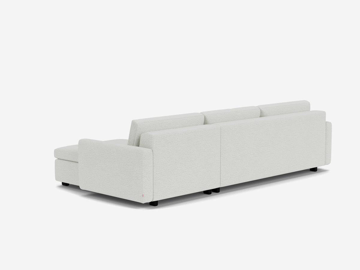 Arctic Wolf with Black Ash Legs - Narrow Arms - Queen - Right Hand Facing Storage Chaise