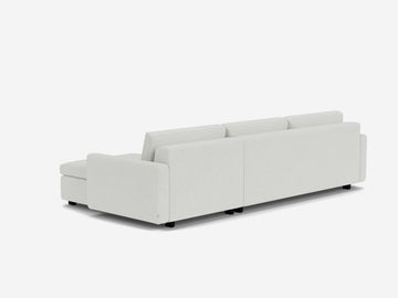 Arctic Wolf with Black Ash Legs - Narrow Arms - Queen - Right Hand Facing Storage Chaise