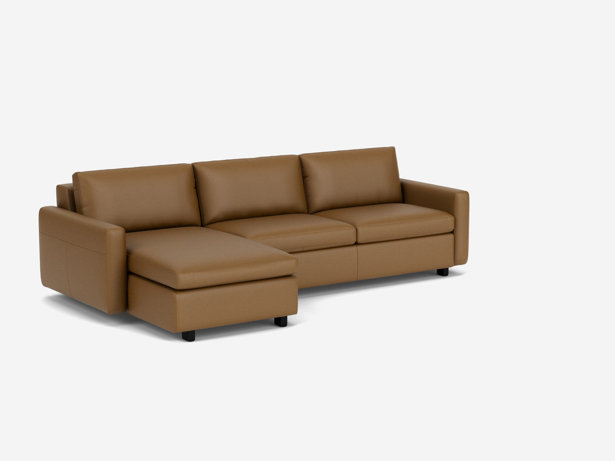 Rein Toast with Black Ash Legs - Narrow Arms - Double - Left Hand Facing Chaise - Non-Storage Chaise