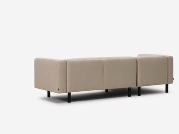 Paloma Hemp Leather - Left Hand Facing Chaise - Black Peg Legs