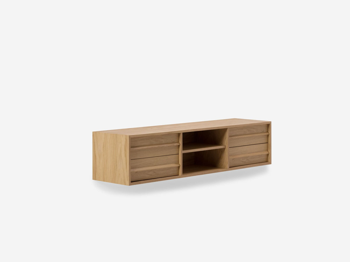 Marcel Floating Media Unit – 65" / Oak – view 3