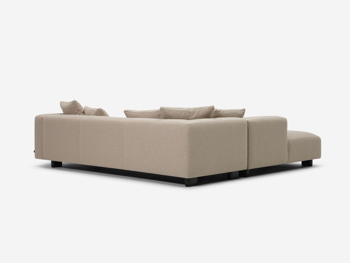 Lana Taupe with Black Stadium Legs - Left Hand Facing Backless Chaise