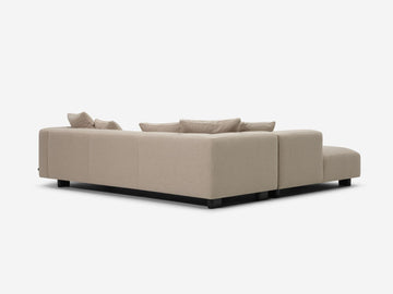 Lana Taupe with Black Stadium Legs - Left Hand Facing Backless Chaise