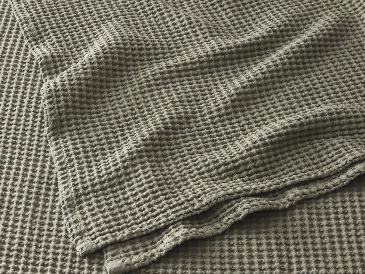 Silk & Snow Waffle Coverlet – Queen / Eucalyptus – view 2