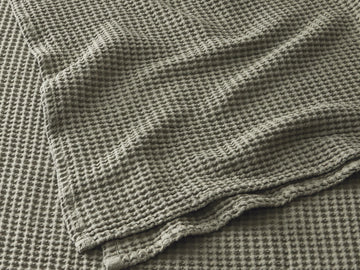 Silk & Snow Waffle Coverlet – Queen / Eucalyptus – view 2