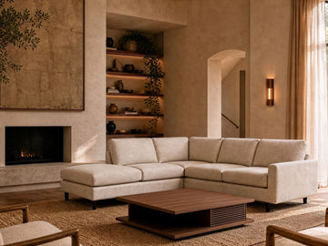 Oskar Plush 2-Piece Sectional Sofa with Backless Chaise