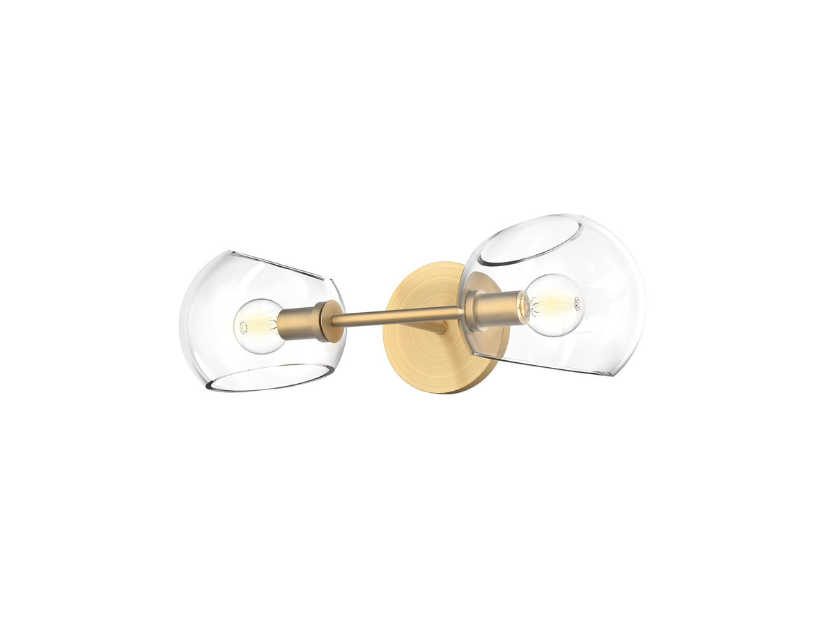Willow Wall Light – 17" / Brushed Gold/Clear Glass