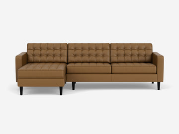 Rein Toast with Black Ash Legs - Left Hand Facing Grand Chaise - Regular Arm Height