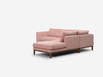 Valley Blossom with a Walnut Base - Right Hand Facing Backless Chaise