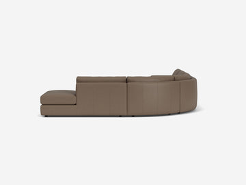 Classic Sable Leather - Shallow - Right Hand Facing Backless Chaise