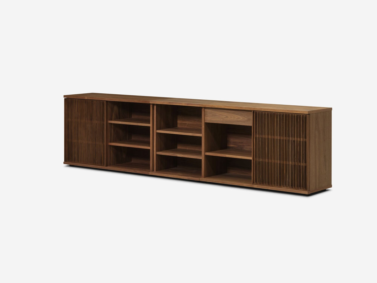 Extra Wide - Walnut - Slatted Doors