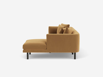 Arezzo Gold with Black Ash Legs - Right Hand Facing Chaise