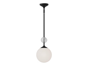 Celia Pendant – Matte Black/Opal Glass
