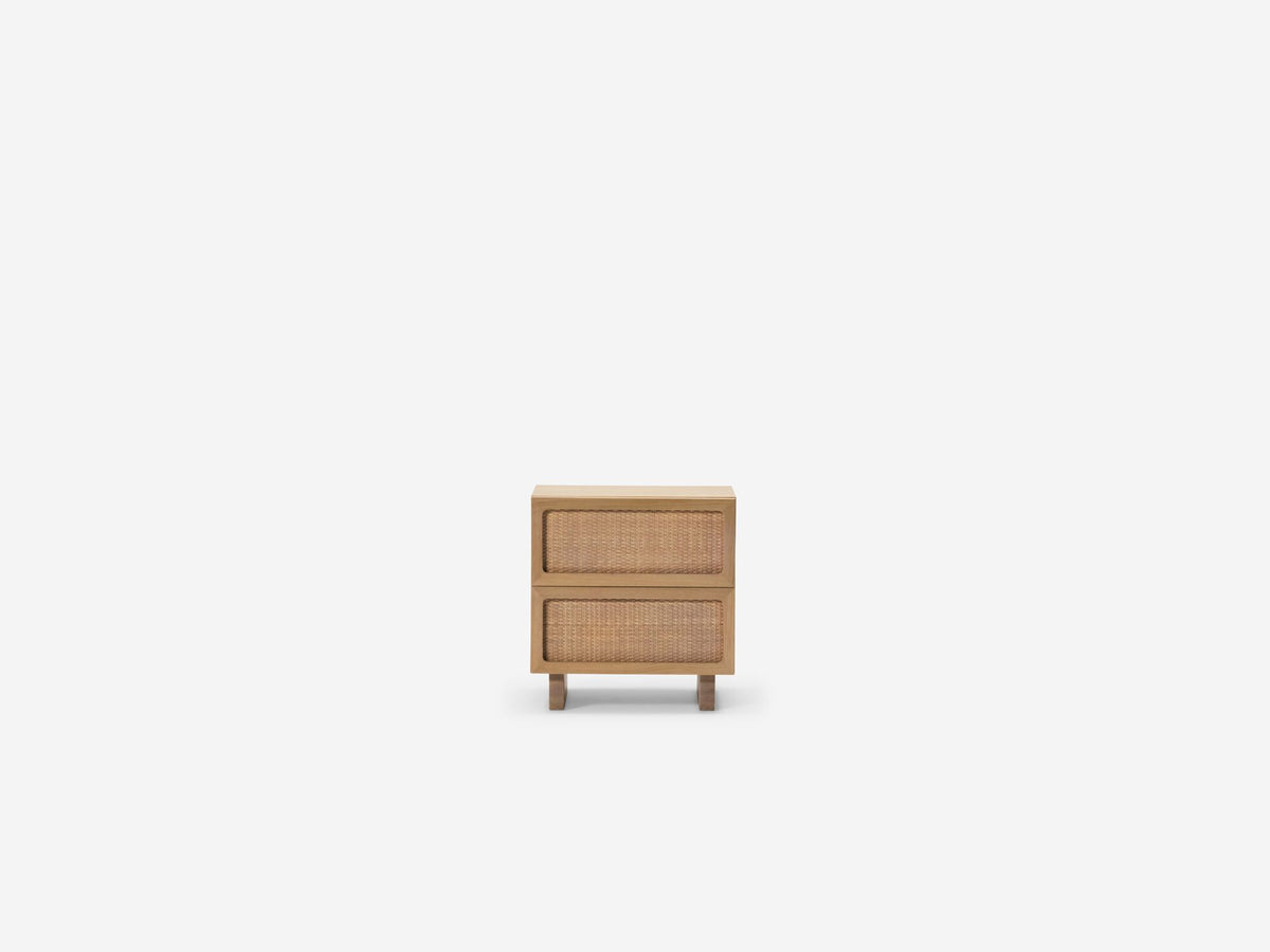 Stadium Double Drawer Nightstand – Oak