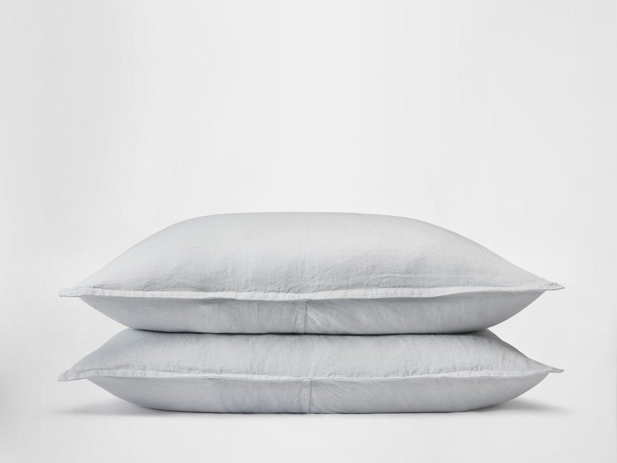 Silk & Snow Flax Sham Set – Standard / Nimbus Grey