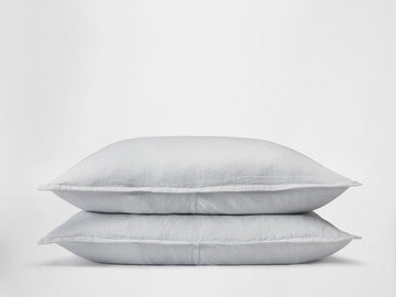 Silk & Snow Flax Sham Set – Standard / Nimbus Grey