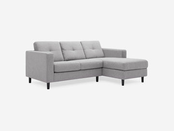 Mila Grey with Onyx Legs - Right Hand Facing Chaise