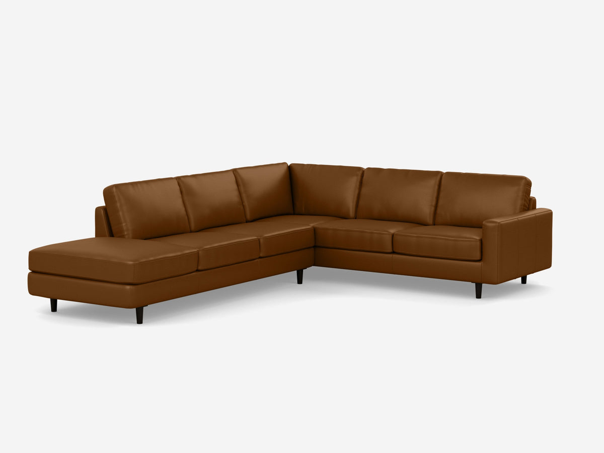 Grade 400 Durango Rio with Black Ash Legs - No headrests - Left Hand Facing Extended Backless Chaise