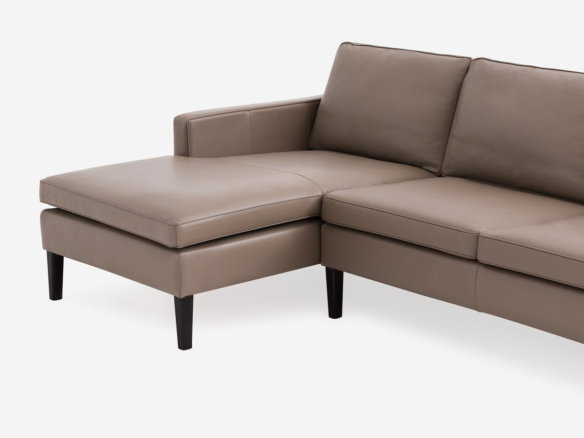 Suave Chrome with Onyx Legs - Left Hand Facing Chaise