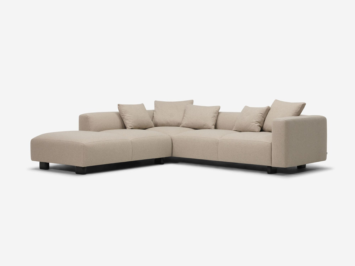 Lana Taupe with Black Stadium Legs - Left Hand Facing Backless Chaise