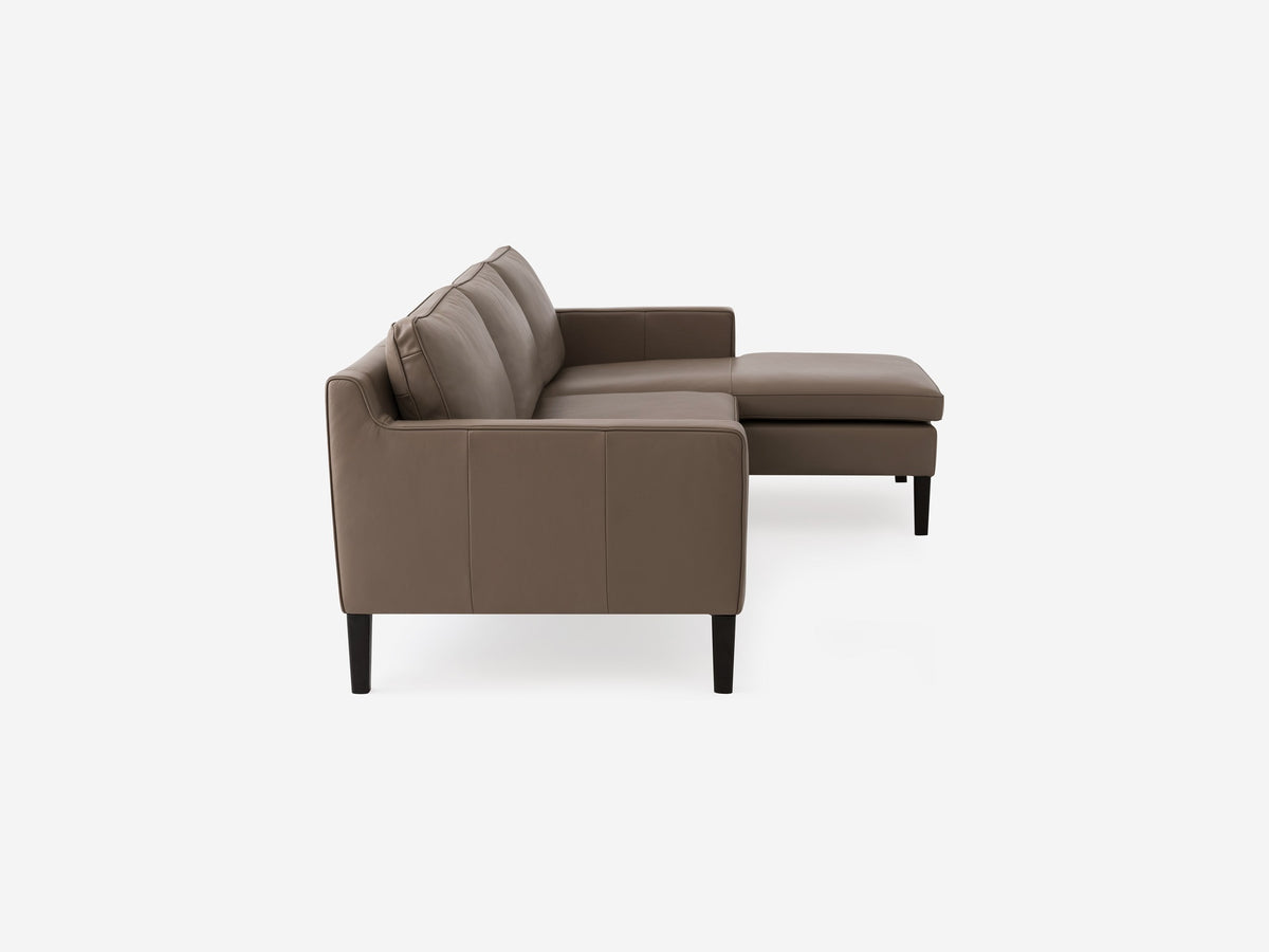 Suave Chrome with Onyx Legs - Right Hand Facing Chaise