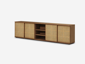 Extra Wide - Walnut - Cane Doors