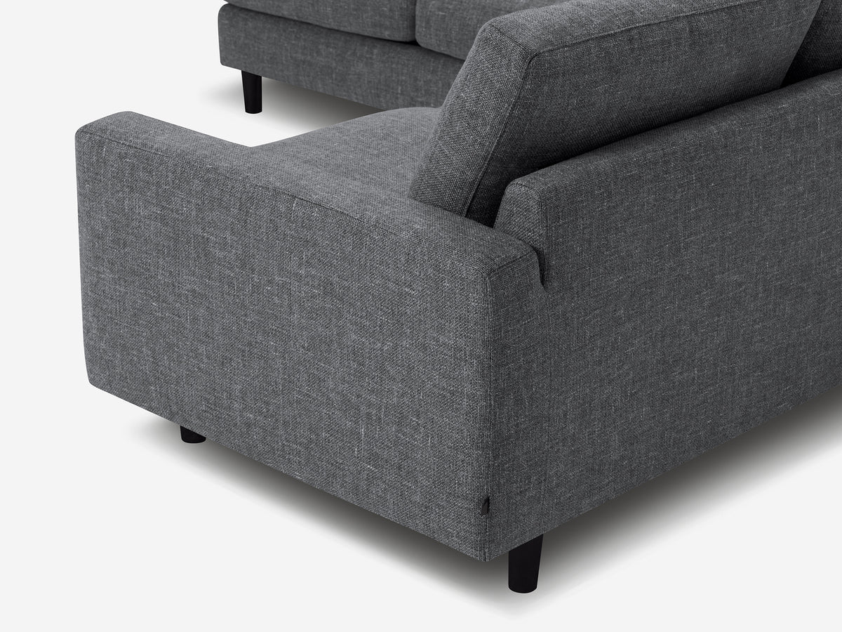 Greta Stone (Discontinued) with Black Ash Legs - Left Hand Facing Backless Chaise