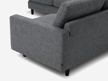 Greta Stone (Discontinued) with Black Ash Legs - Left Hand Facing Backless Chaise