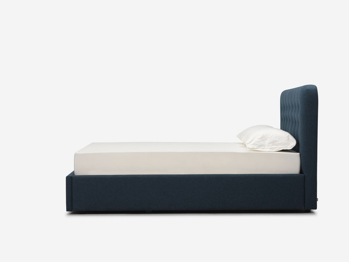 Dark Turquoise - Queen - Low - Button Tufted - Round Headboard