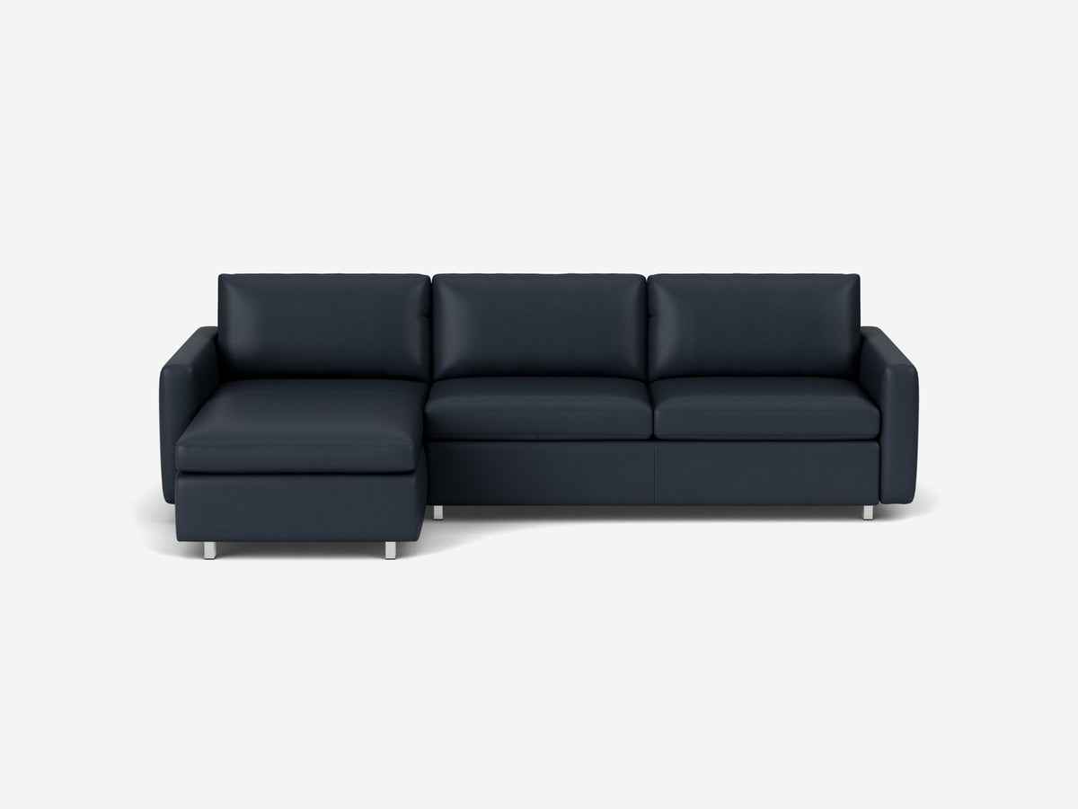 Evoque Atlantic with Stainless Steel Legs - Narrow Arms - Double - Left Hand Facing Storage Chaise