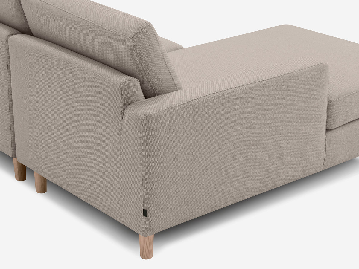 Grade 30 Panama Natural with Oak Legs - Left Hand Facing Chaise