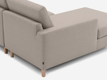 Grade 30 Panama Natural with Oak Legs - Left Hand Facing Chaise