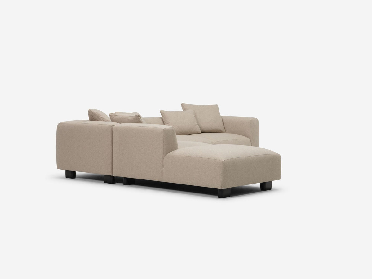 Lana Taupe with Black Stadium Legs - Left Hand Facing Backless Chaise