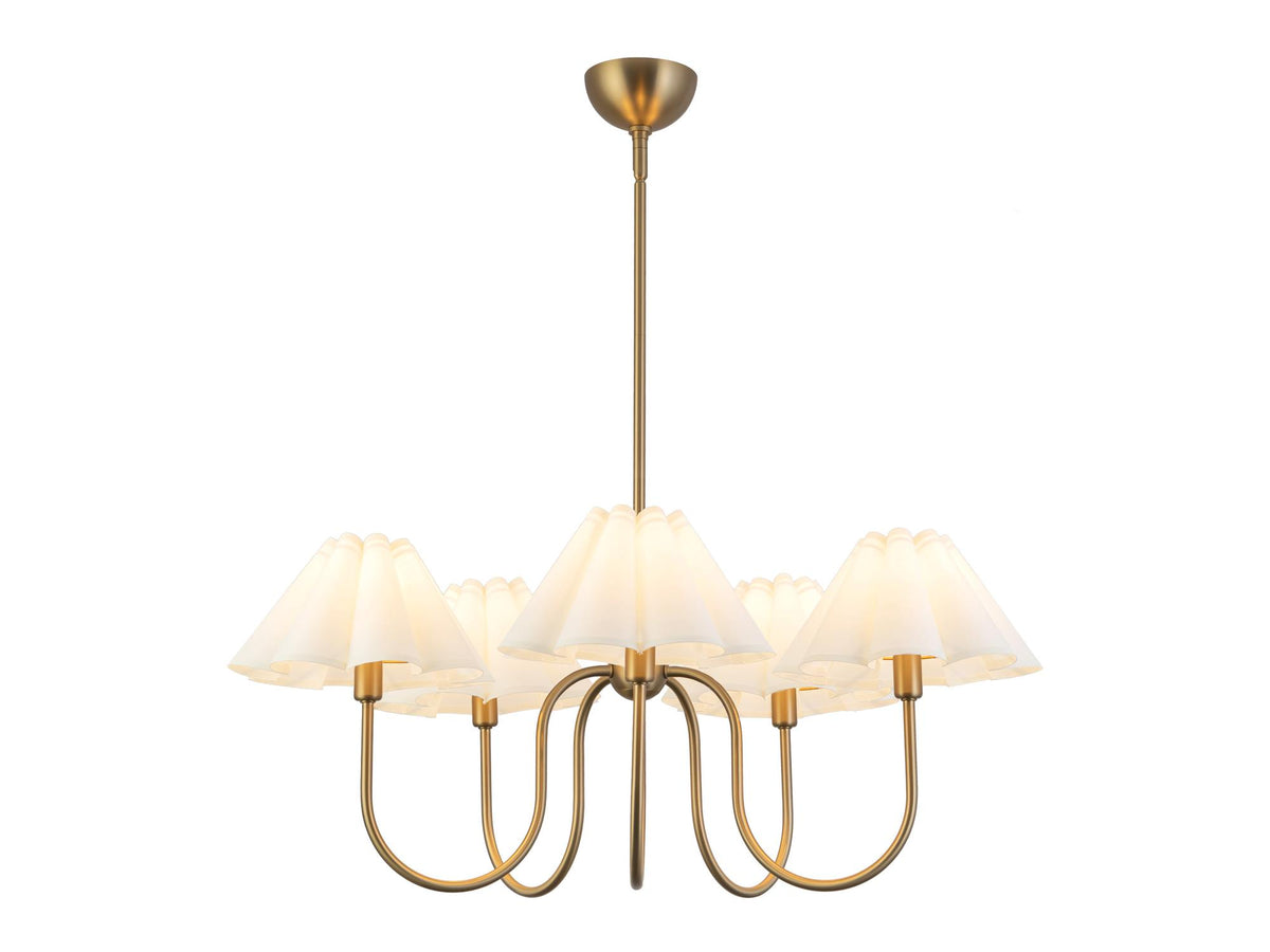 Rosemary Chandelier – Brushed Gold/Folded White – view 2