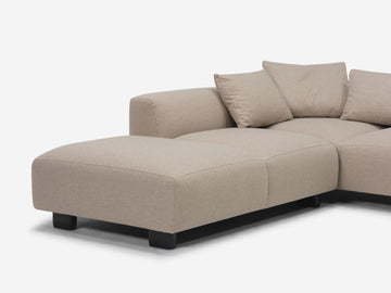 Lana Taupe with Black Stadium Legs - Left Hand Facing Backless Chaise