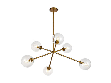 Cassia Chandelier – Aged Gold/Clear Glass – view 3