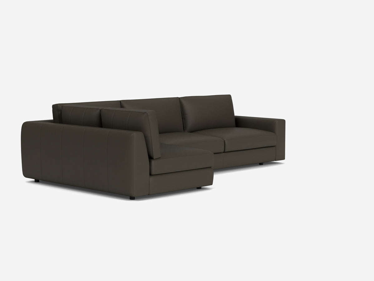 Fino Cool Grey - Left Hand Facing Full-Arm Chaise - 1.5" Legs