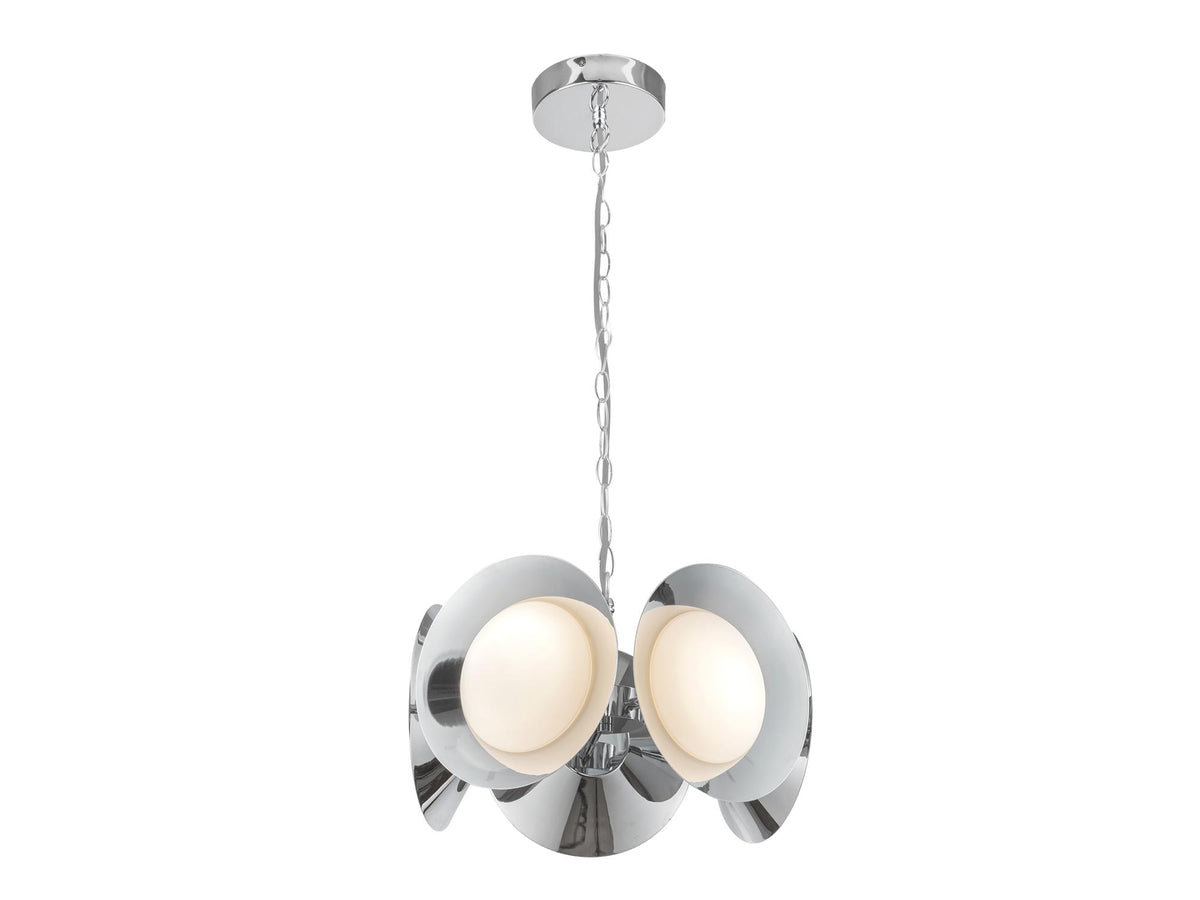 Cleo Chandelier – Chrome/Opal Glass