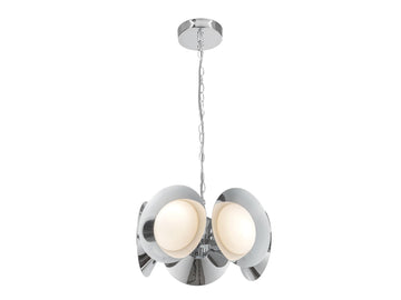 Cleo Chandelier – Chrome/Opal Glass