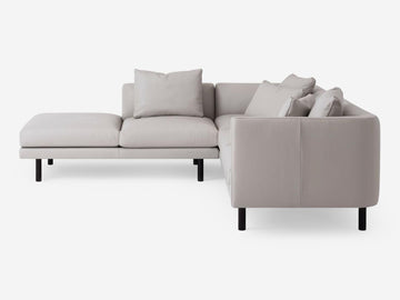 Grade 400 Venice Steel with Black Ash Legs - Left Hand Facing Backless Chaise