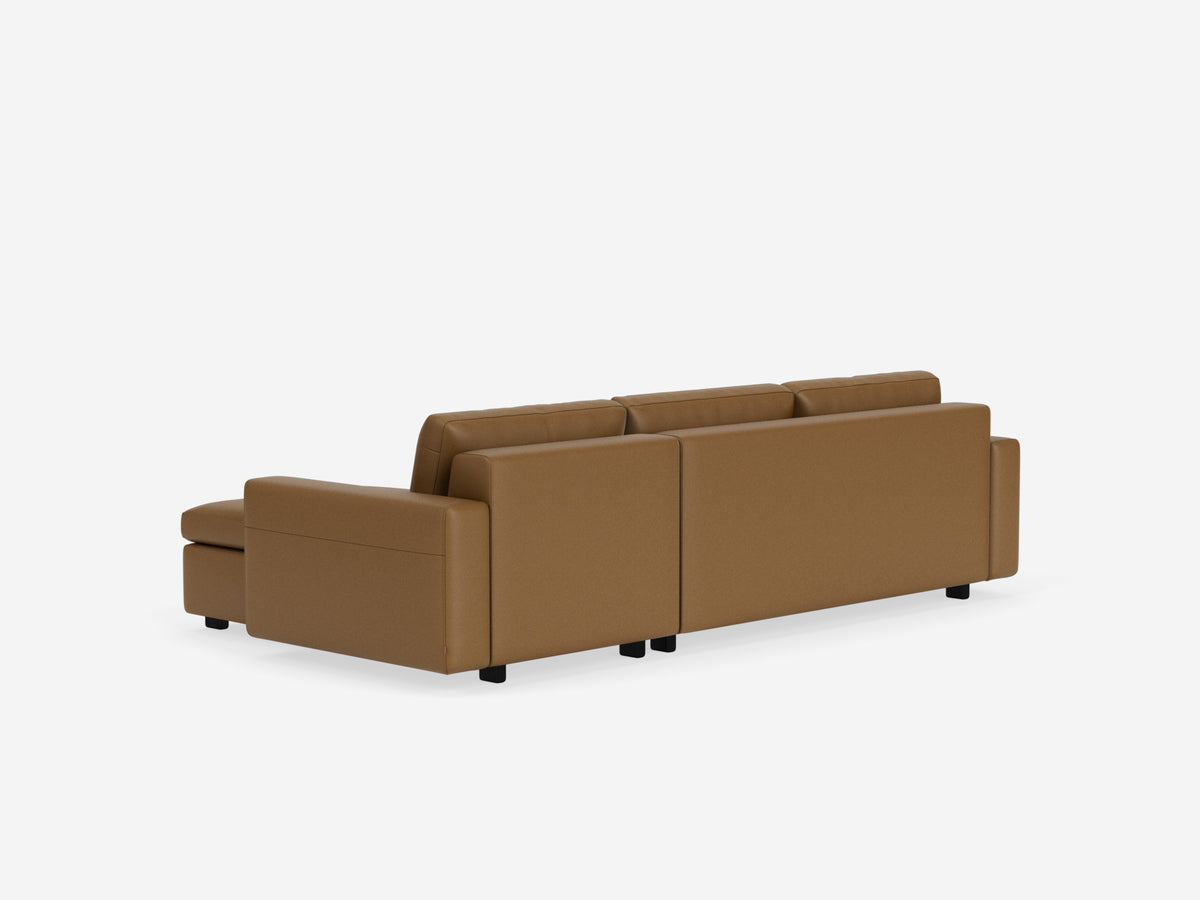 Rein Toast with Black Ash Legs - Standard Arms - Double - Right Hand Facing Storage Chaise