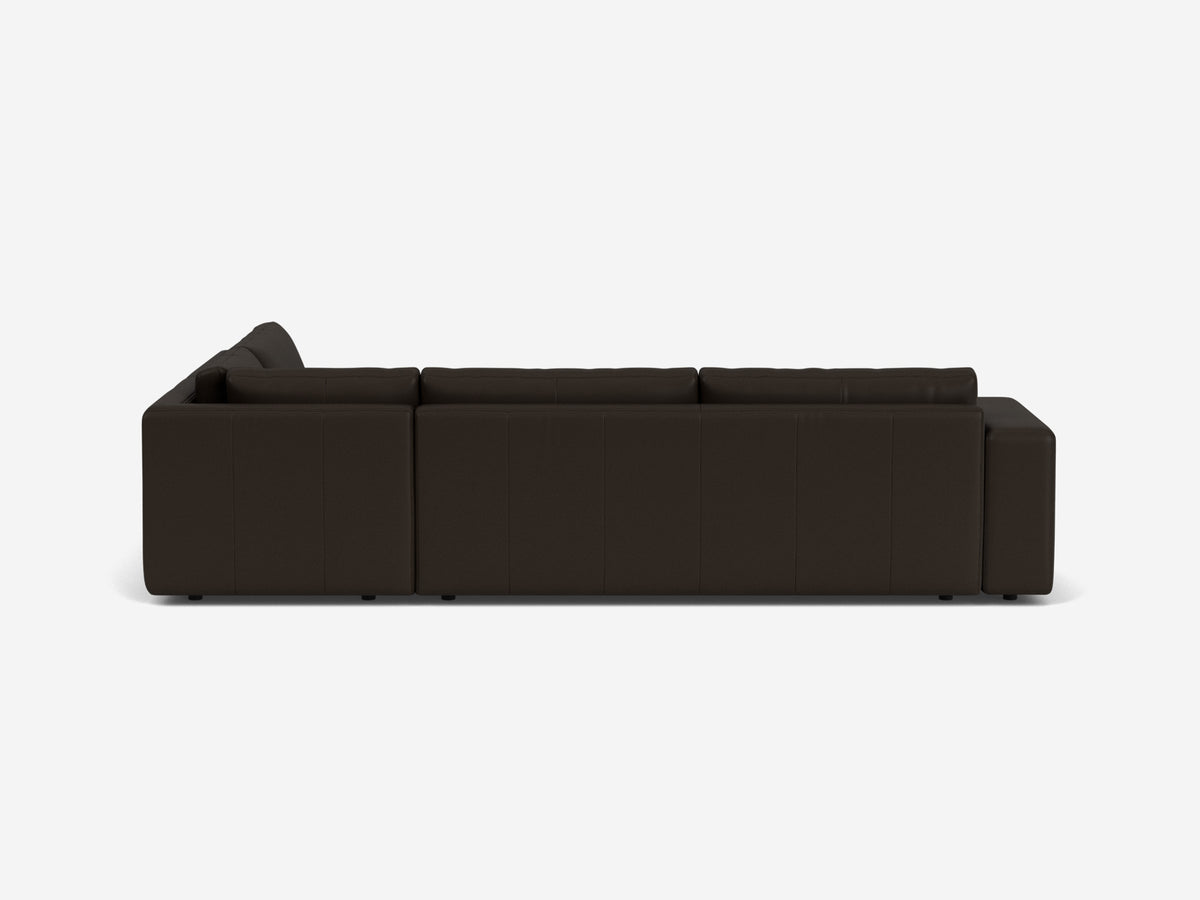 Broadway Granite Leather - Right Hand Facing Backless Chaise