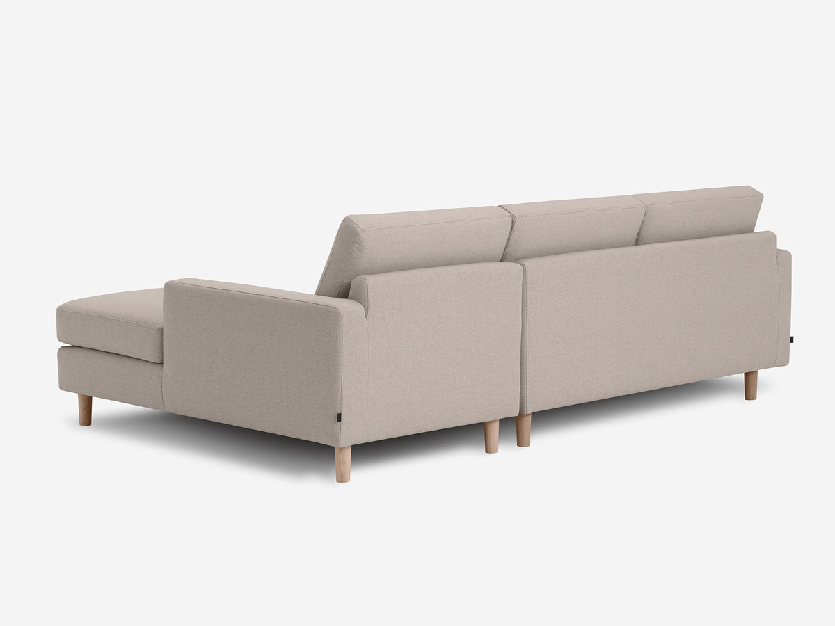 Grade 30 Panama Natural with Oak Legs - Right Hand Facing Chaise