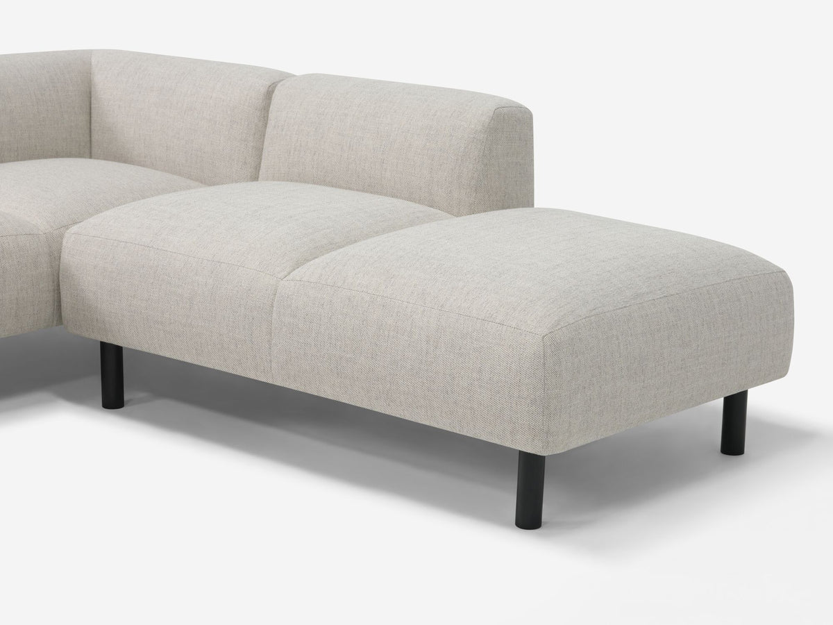Arctic Pebble - Black Peg Legs - Right Hand Facing Backless Chaise