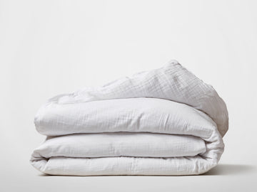 Silk & Snow Muslin Duvet Cover – Full/Queen / White