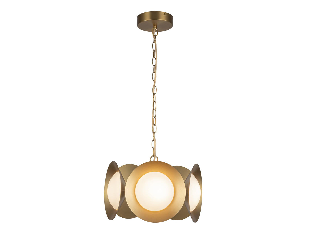 Cleo Chandelier – Brushed Gold/Opal Glass – view 2