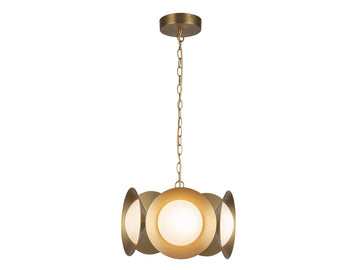 Cleo Chandelier – Brushed Gold/Opal Glass – view 2