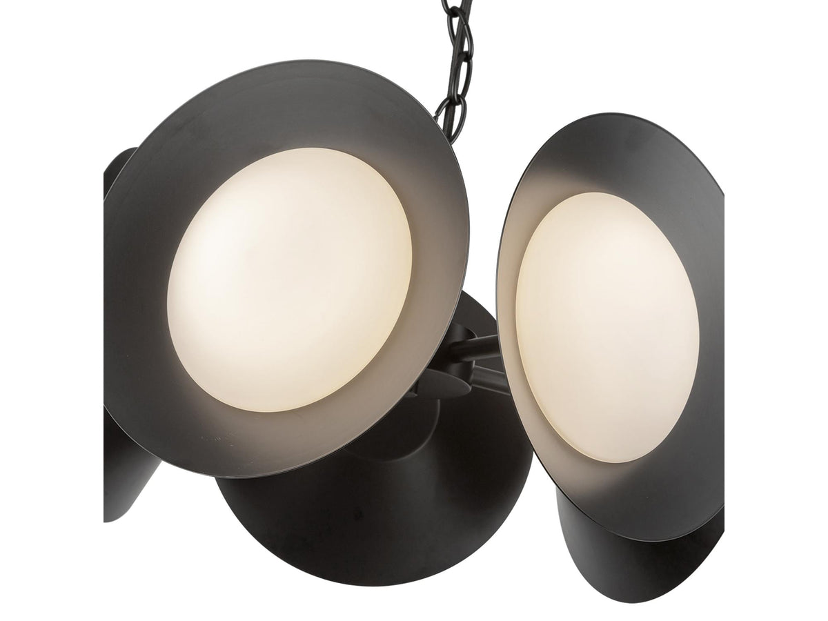Cleo Chandelier – Black/Opal Glass – view 2